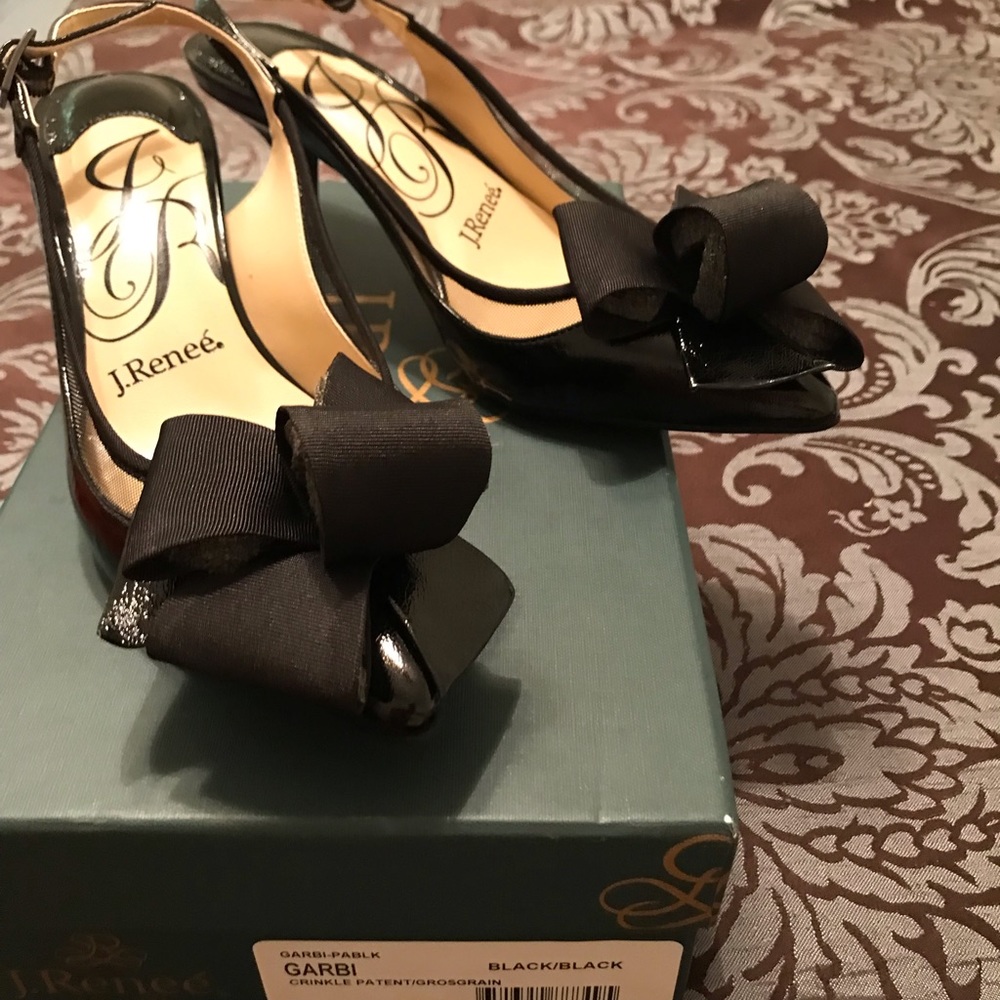 J Renee Black Dress Shoes. Never worn. 3 inch heel. Very classy.